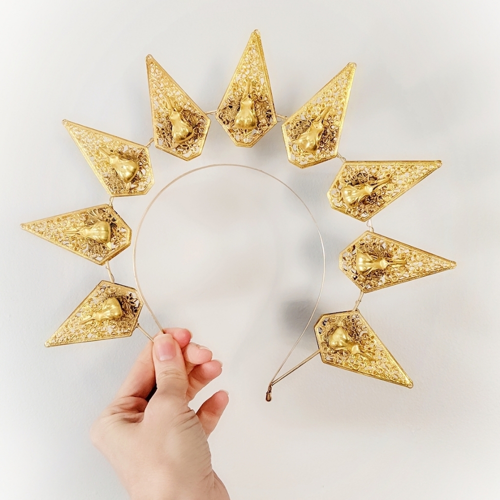 Sun Raven halo headband - golden headpiece hair band